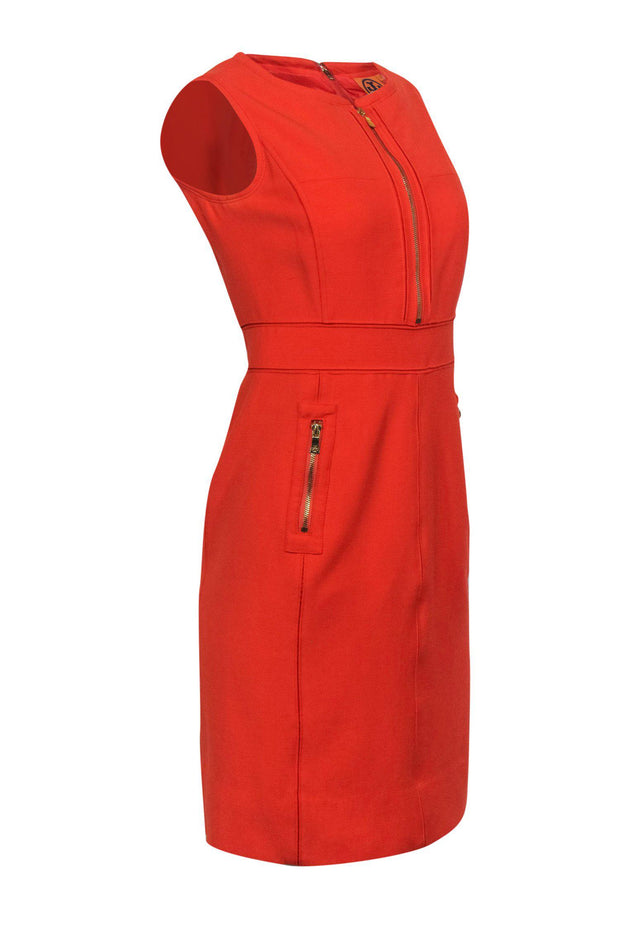 Current Boutique-Tory Burch - Orange Zip-Up Sheath Dress Sz 2