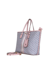 Current Boutique-Tory Burch – Pink Textured Monogram Canvas Tote