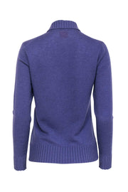 Current Boutique-Tory Burch - Purple Wool Blend Half Button-Up Sweater w/ Logo Buttons Sz M