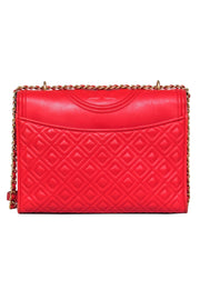 Current Boutique-Tory Burch - Red Quilted Leather Tote w/ Logo