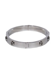 Current Boutique-Tory Burch - Silver 'T' Logo "Miller Stud Hinge" Bracelet