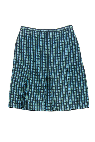 Current Boutique-Tory Burch - Teal Geo Pattern Skirt Sz 10