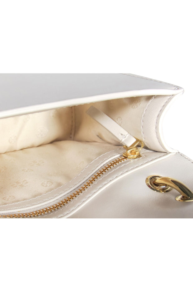 Current Boutique-Tory Burch - White Quilted Smooth Leather Mini Crossbody