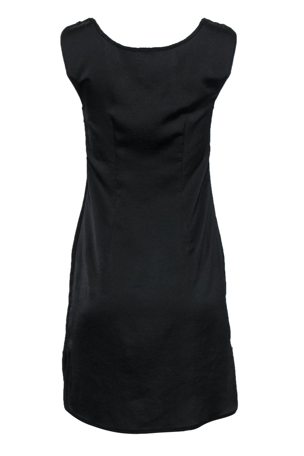 Current Boutique-Tracy Reese - Black Embroidered Sleeveless Shift Dress Sz 0