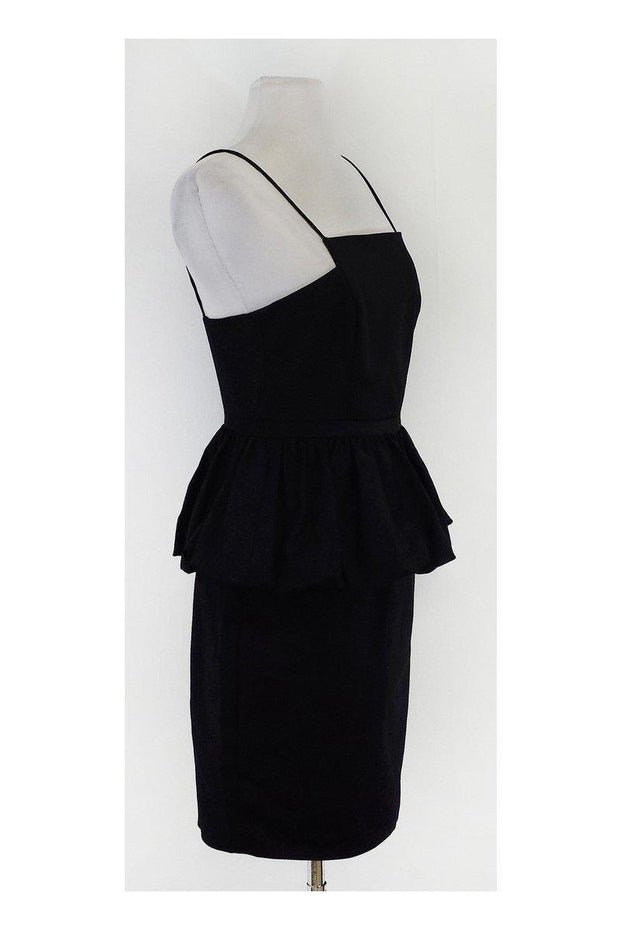 Current Boutique-Tracy Reese - Black Spaghetti Strap Peplum Dress Sz 4