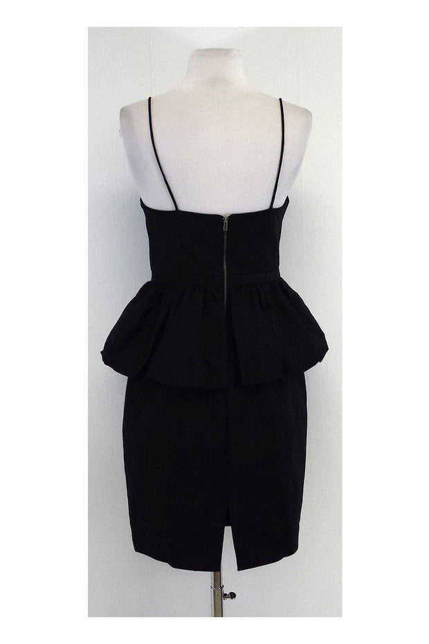 Current Boutique-Tracy Reese - Black Spaghetti Strap Peplum Dress Sz 4