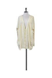 Current Boutique-Tracy Reese - Cream Textured Double Placket Cardigan Sz S