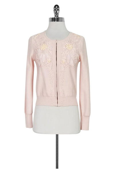 Current Boutique-Tracy Reese - Light Pink Cotton Cardigan Sz M