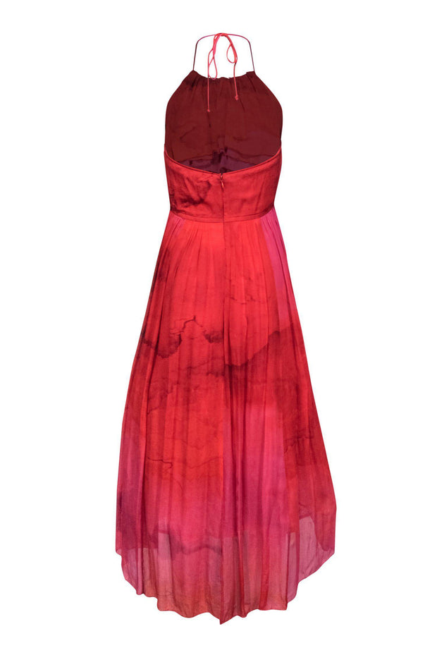 Current Boutique-Tracy Reese - Red & Pink Ombre Silky Maxi Dress Sz 4