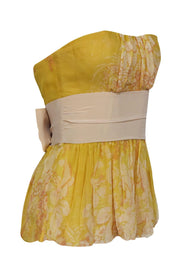 Current Boutique-Tracy Reese - Yellow Silk Strapless Top Sz 2