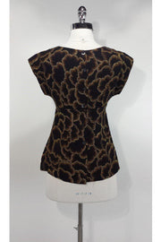 Current Boutique-Trina Turk - Black & Brown Silk Blouse Sz P