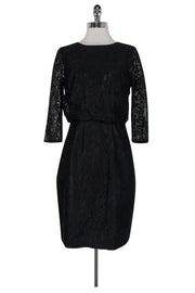 Current Boutique-Trina Turk - Black Lace Cocktail Dress Sz M