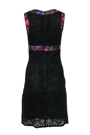 Current Boutique-Trina Turk - Black Lace & Purple Printed Sheath Dress Sz 2