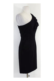 Current Boutique-Trina Turk - Black One Shoulder Ruffle Dress Sz 2