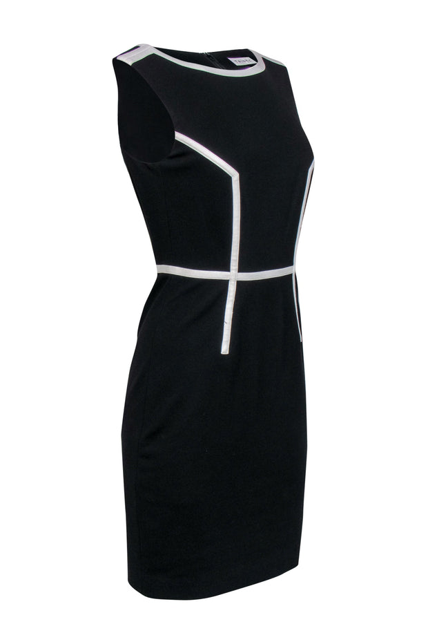 Current Boutique-Trina Turk - Black Sheath Dress w/ White Piping Sz 2