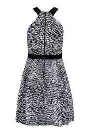 Current Boutique-Trina Turk - Black & White Spotted Woven Cotton A-Line Dress Sz 2