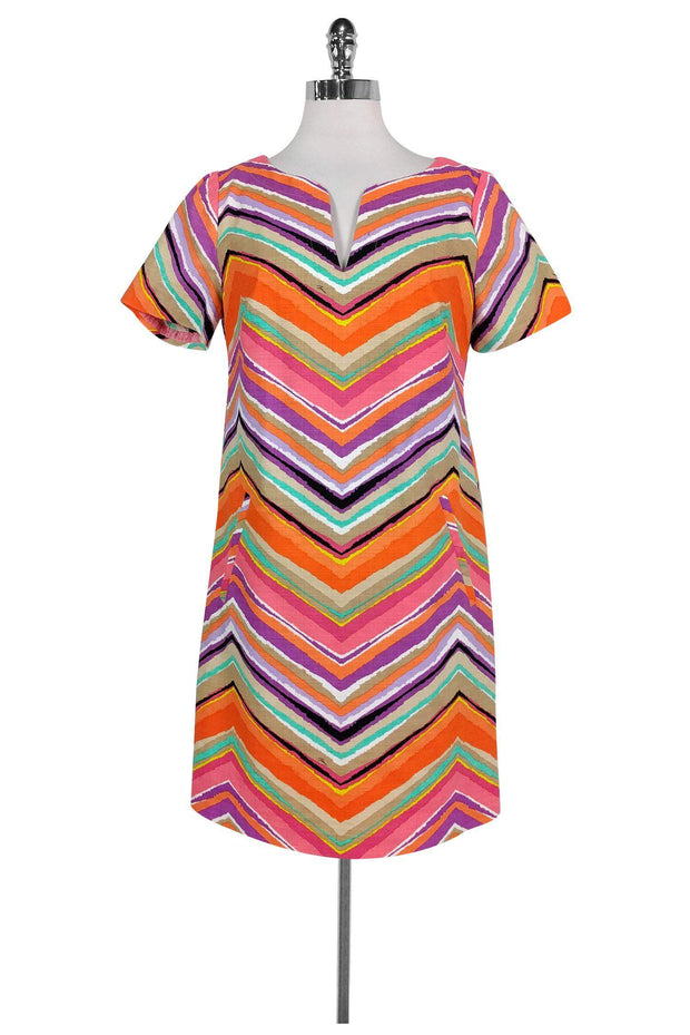 Current Boutique-Trina Turk - Bold Chevron Shift w/ Pockets Sz 8