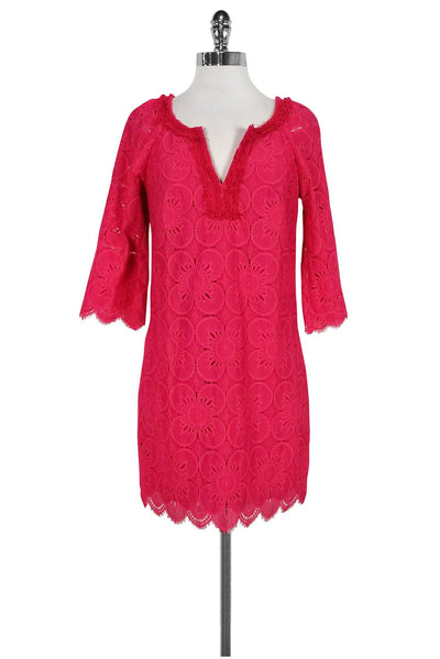 Current Boutique-Trina Turk - Bright Pink Lace Dress Sz 2