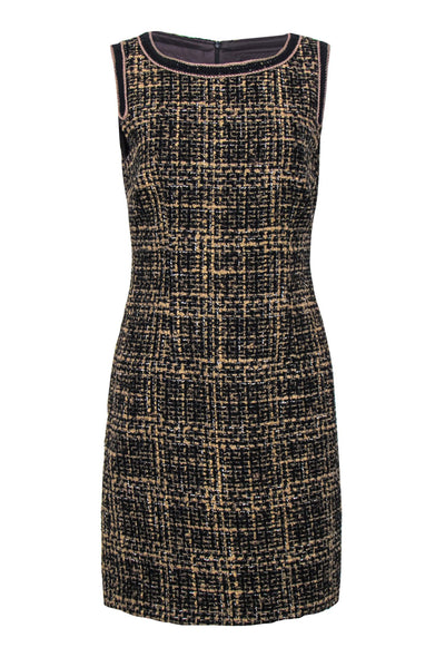 Current Boutique-Trina Turk - Brown & Tan Tweed Sheath Dress Sz 8