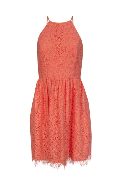 Current Boutique-Trina Turk - Coral Cotton Blend Lace Dress Sz 6