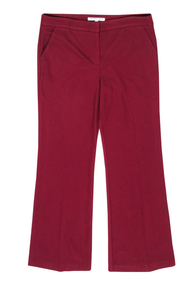 Current Boutique-Trina Turk - Dark Maroon Ribbed Wide-Leg Trousers Sz 14