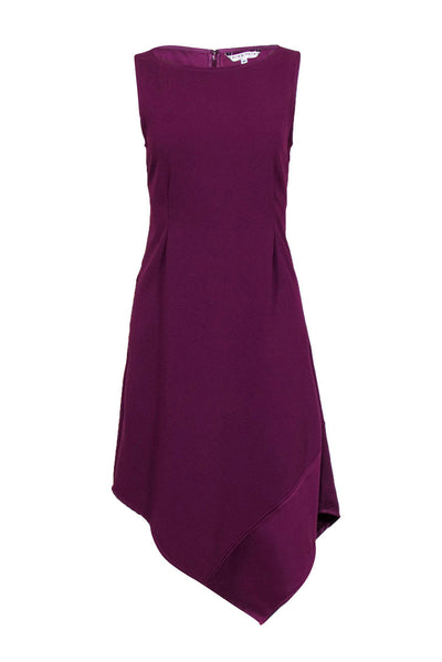 Current Boutique-Trina Turk - Dark Purple Shift Dress w/ Satin Asymmetric Hem Sz M