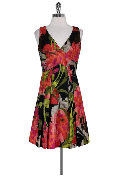 Current Boutique-Trina Turk - Floral Textured Fit & Flare Dress Sz 2