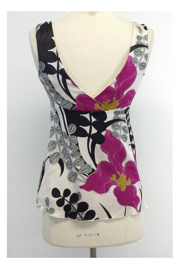 Current Boutique-Trina Turk - Gray Print Silk Tank Sz S