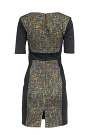 Current Boutique-Trina Turk - Grey Sheath Dress w/ Rainbow Tweed Sz 2