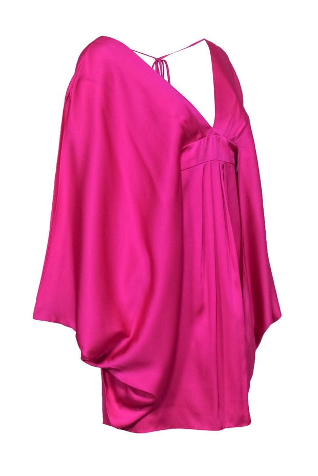 Current Boutique-Trina Turk - Hot Pink Silk Blend Dolman Cold Shoulder Dress Sz 4