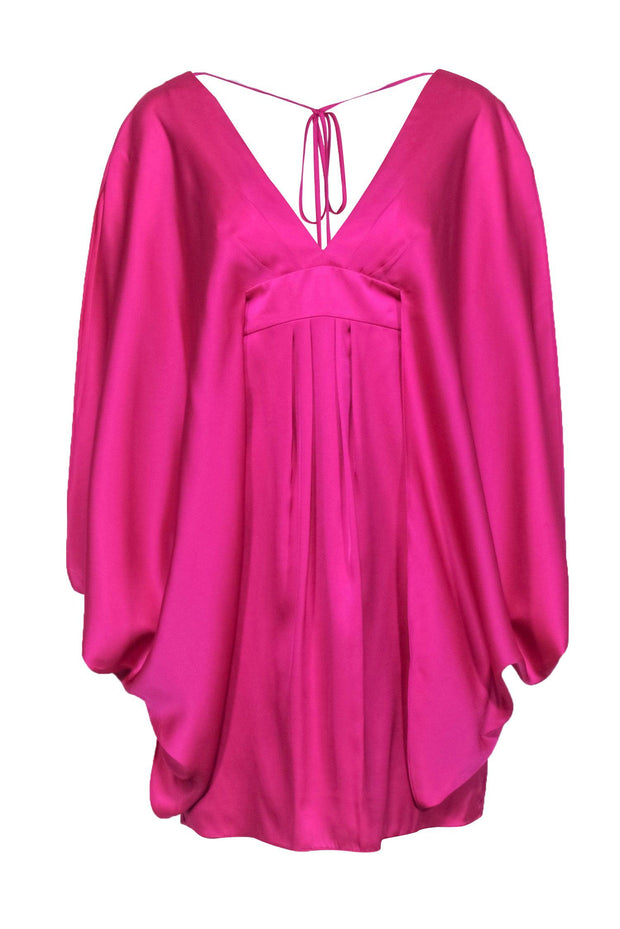 Current Boutique-Trina Turk - Hot Pink Silk Blend Dolman Cold Shoulder Dress Sz 4