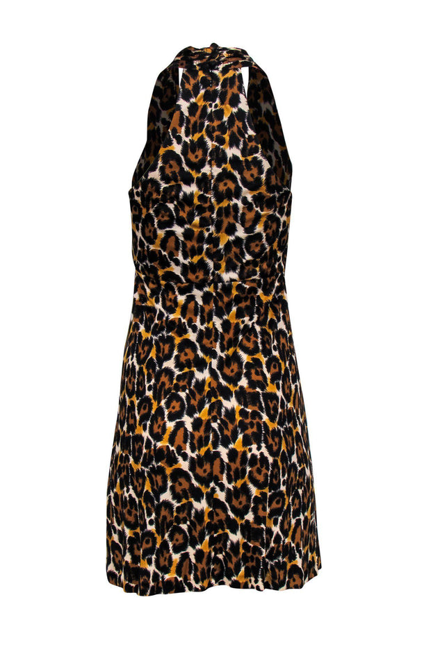 Current Boutique-Trina Turk - Leopard Printed Empire-Waisted Jeweled Dress Sz 4