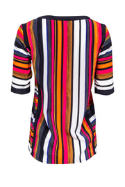 Current Boutique-Trina Turk - Multicolor Striped Silk Top Sz P