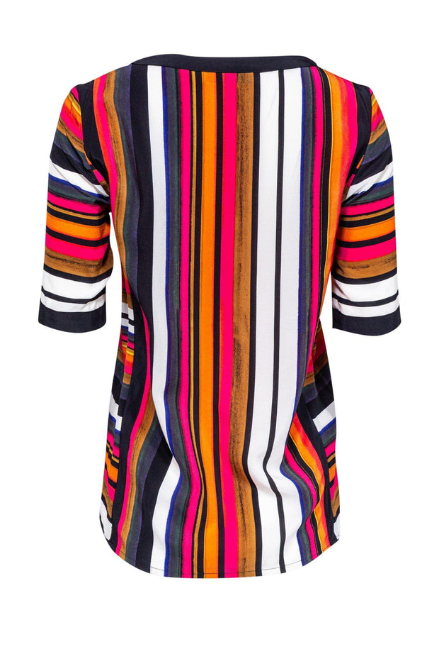 Current Boutique-Trina Turk - Multicolor Striped Silk Top Sz P