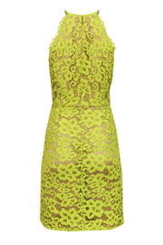 Current Boutique-Trina Turk - Neon Yellow Lace Fit & Flare Dress Sz 10