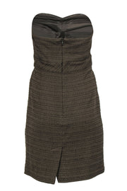 Current Boutique-Trina Turk - Olive Tweed Strapless Sheath Dress Sz 4