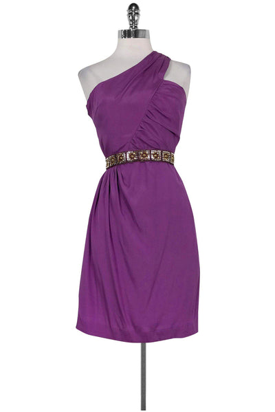 Current Boutique-Trina Turk - One Shoulder Purple Silk Dress Sz 2