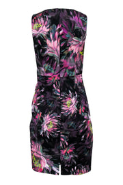 Current Boutique-Trina Turk - Pastel & Black Floral Printed Sheath Dress Sz 2