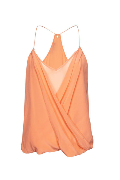 Current Boutique-Trina Turk - Peach Draped Plunge Tank Sz S