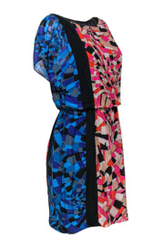 Current Boutique-Trina Turk - Pink & Blue Tile Printed Silk Dress Sz 6