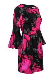 Current Boutique-Trina Turk - Pink Floral Sheath Dress w/ Bell Sleeves Sz 8