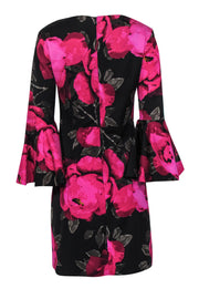 Current Boutique-Trina Turk - Pink Floral Sheath Dress w/ Bell Sleeves Sz 8