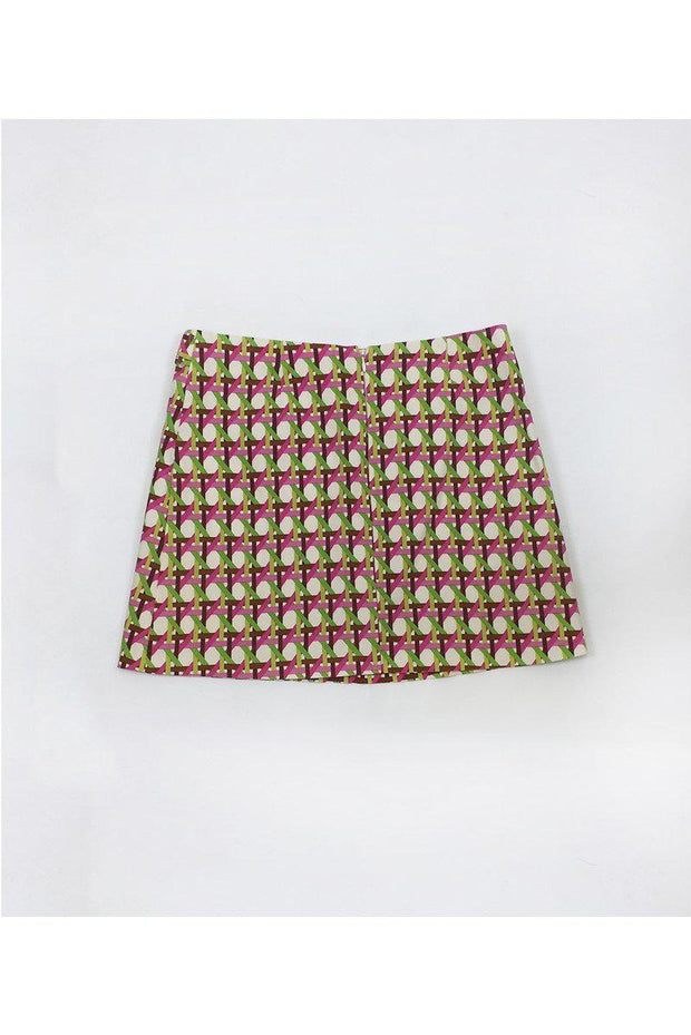 Current Boutique-Trina Turk - Pink & Green Woven Printed Skirt Sz 8