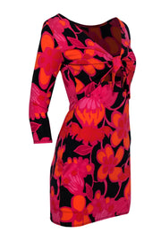 Current Boutique-Trina Turk - Pink, Navy & Orange Floral Tie-Back Dress Sz XS