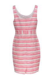 Current Boutique-Trina Turk - Pink & White Striped Tweed Bodycon Dress Sz 10