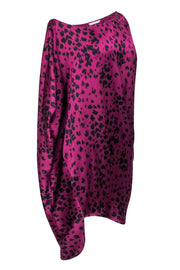 Current Boutique-Trina Turk - Purple Leopard Print Off the Shoulder Kaftan Dress Sz S