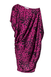 Current Boutique-Trina Turk - Purple Leopard Print Off the Shoulder Kaftan Dress Sz S