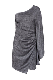 Current Boutique-Trina Turk - Silver One Shoulder Dress Sz 2