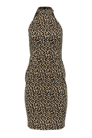 Current Boutique-Trina Turk - Tan Leopard Print Sleeveless Midi Dress Sz 0