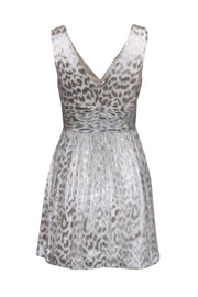 Current Boutique-Trina Turk - White & Silver Leopard Print Fit & Flare Dress Sz 2